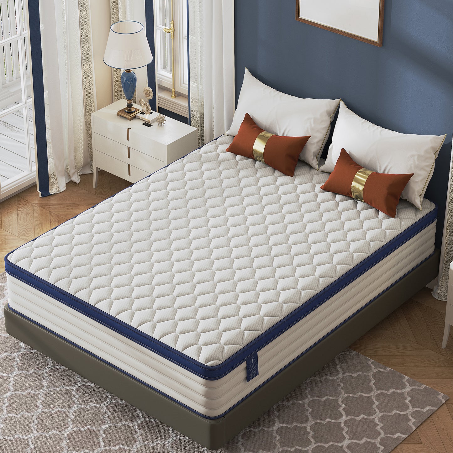 HSUNNS 12-inch Queen Mattress in a Box, Cooling Gel Memory Foam Hybrid Mattress for Support & Pressure Relief, Medium Firmness, CertiPUR-US Certified, Adults