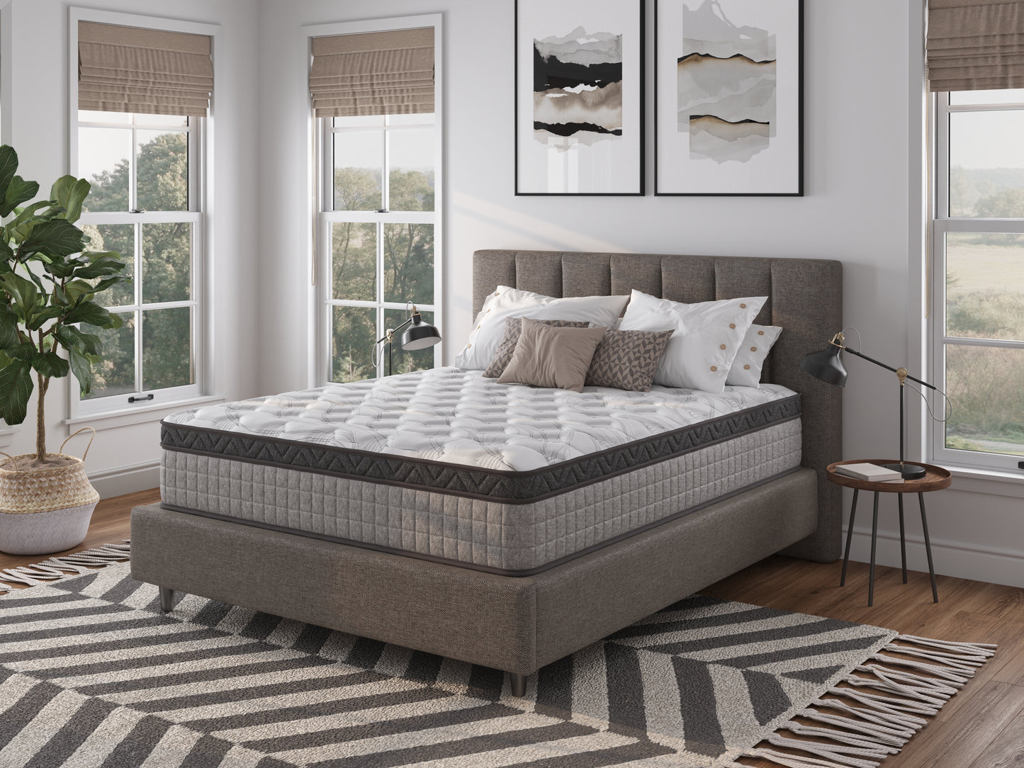 King Mattress 10 Inch, SYNGAR Hybrid Mattress in a Box, Mid-Firm Cooling Gel Memory Foam Mattress with Pocket Spring, CertiPUR-US and Oeko-Tex Certified, Gray