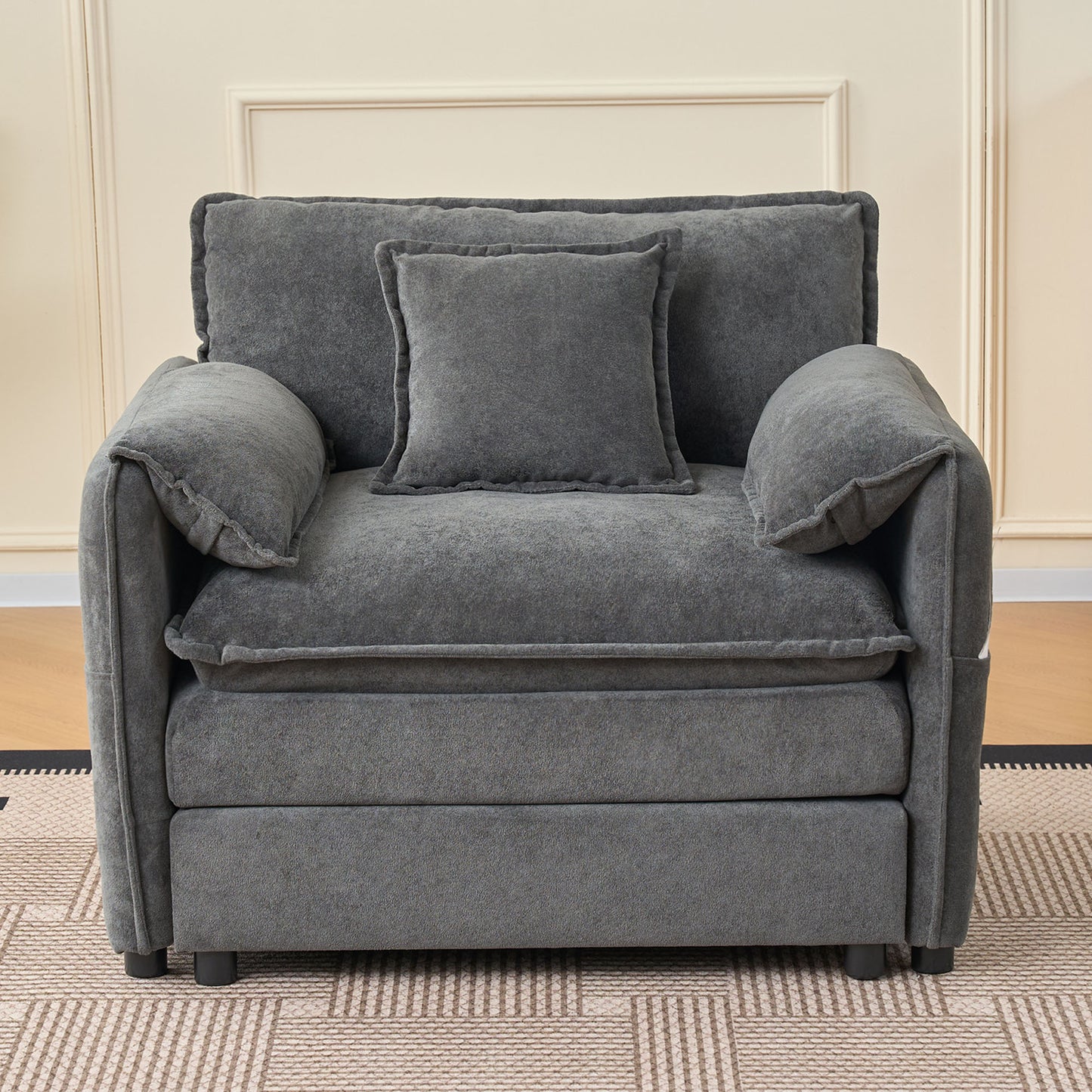 HSUNNS Chenille Oversized Sofa Chair, 35.43" Wide Accent Chairs for Living Room & Bedroom Modern Lounge Chair, Upholstered Mid-Century Reading Chair, Comfy Living Room Chair, Single Armchair