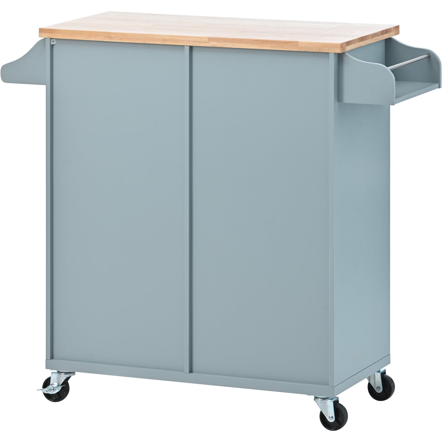 Kitchen Island Cart on Wheels, Rolling Kitchen Island with Storage | Spice Rack | Towel Holder, Microwave Stand Coffee Cart Trolley Cart, White