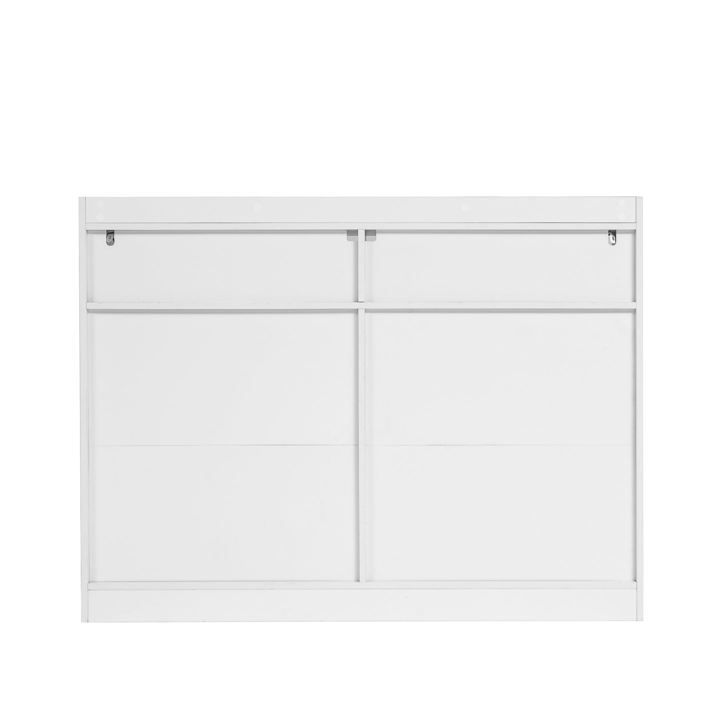 6 Drawer Double Dressers with LED Lights, HSUNNS Wood Storage Cabinet Chest of Drawers with 2 Open Shelf, Modern White Drawer Dressers for Bedroom and Living Room