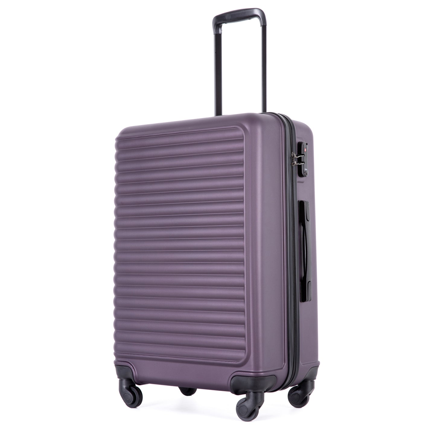 3 Piece Portable Luggage Set, Lightweight Carry on Luggage for Airplane Suitcase Set with Spinner Wheels and TSA Lock for Travel Trips Business, 3-in-1 Portable ABS Trolley Case, 20" 24" 28", Purple