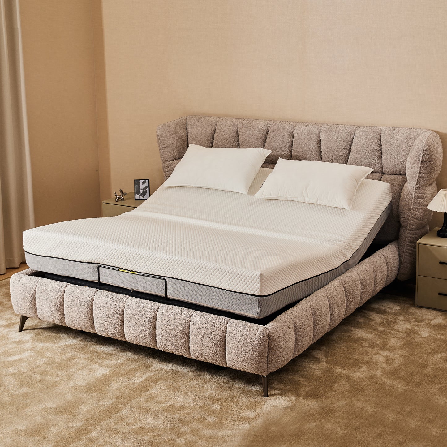 HSUNNS Adjustable Bed Frame, Electric Ergonomic Adjustable Beds with Wireless Remote and Independent Head and Foot Incline, Upgraded Motor, Easy to-Assembly, Queen