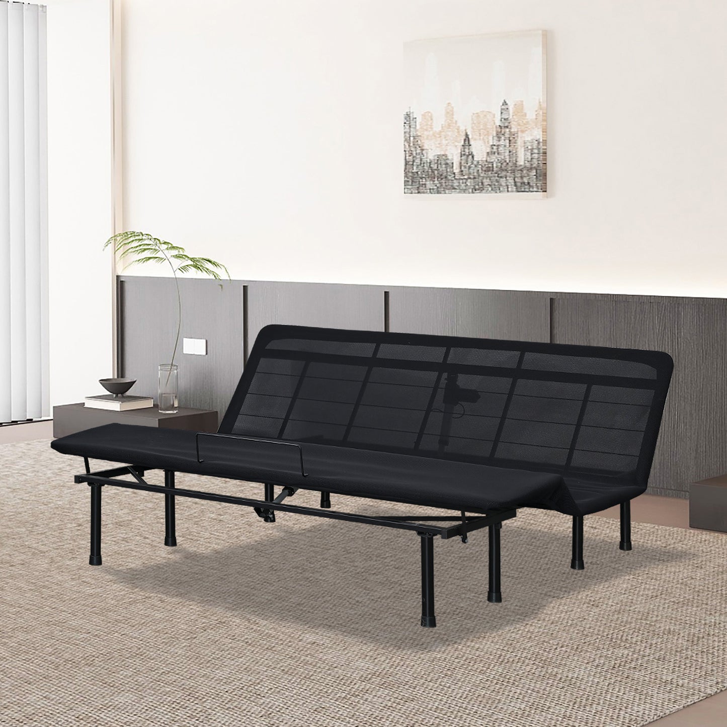 HSUNNS Electric Adjustable Bed Base Frame with Wireless Remote Head and Foot Incline, Power Platform Bed Base with One Touch Comfort Positions, Advanced Smooth Silent Operation, Twin XL