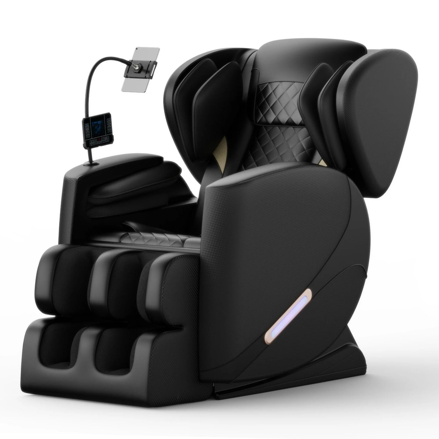 HSUNNS Massage Chair, Zero Gravity Full Body Massage Recliner Chair with Heat and Portable Stand, Retractable Footstool, Breathing Atmosphere Lights, Bluetooth Audio Connection, Black