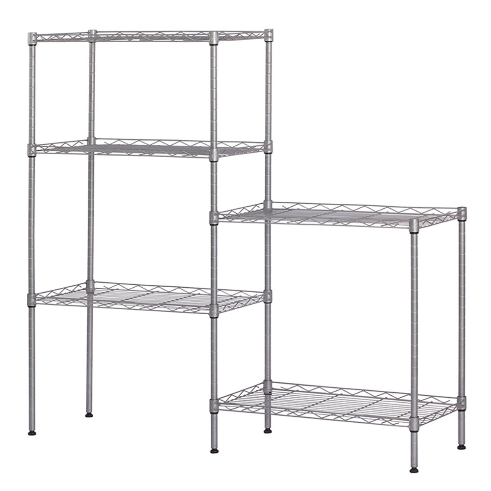 5 Tier Adjustable Storage Shelves Metal Storage Rack Wire Shelving Unit Storage Shelves Metal 19.68"Lx11.81"Wx53.54"H Changeable Assembly Floor Standing Rack for Pantry Closet Kitchen Laundry, Black
