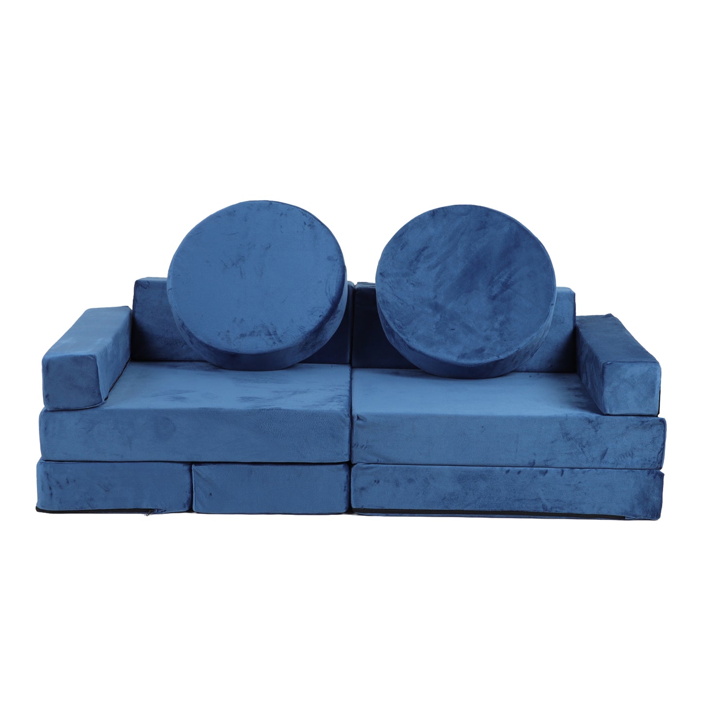 HSUNNS 14 PCS Kids Couch, Velvet Kids Play Modular Couch, Kids Sofa for Boys and Girls, Easy Assembly, Modular Play Sofa for Bedroom and Playroom, Gray