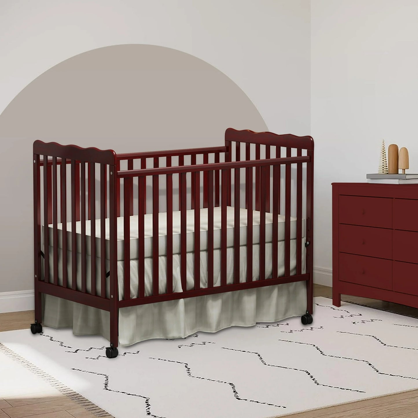 3-in-1 Convertible Crib In Black, Certified Baby Safe Crib, Non-Toxic Finish, Converts from Baby Crib to Toddler Bed, Daybed, and Full-Size Bed, With 3 Adjustable Mattress Height Settings