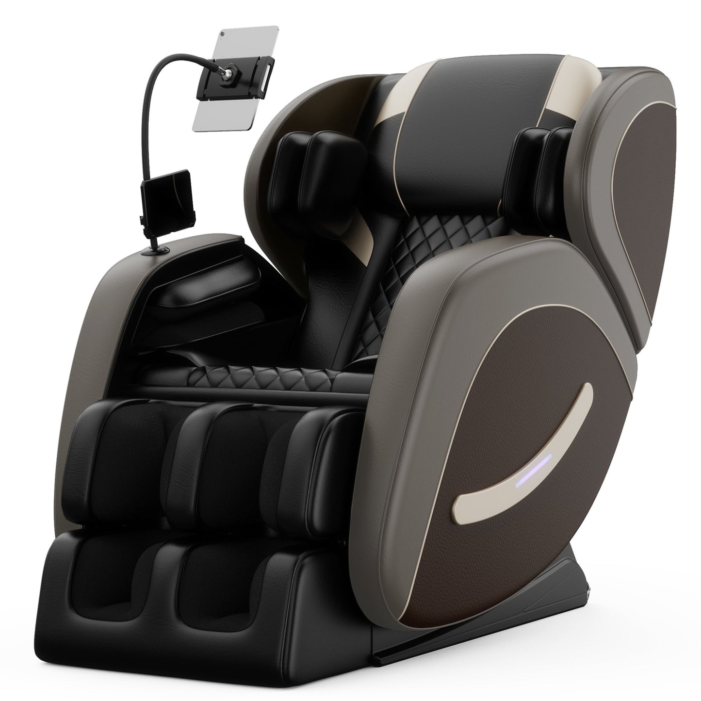 HSUNNS Massage Chair, Full Body Air Pressure Massage Recliner Chair with Stretch Leg and Built-In Rollers Base, Zero Gravity Massage, 6 Massage Rollers, Portable Stand, Black