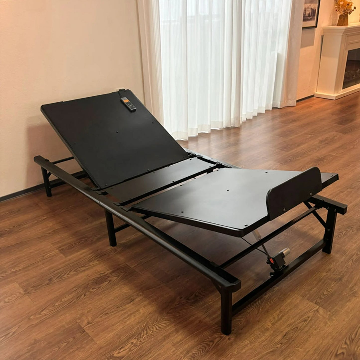 HSUNNS Twin XL Adjustable Bed Frame, Zero Gravity Electrical Adjustable Bed Base Frame, Independent Head and Foot Incline, 2 Motor Design, TV and Head-Tilt Presets, Black