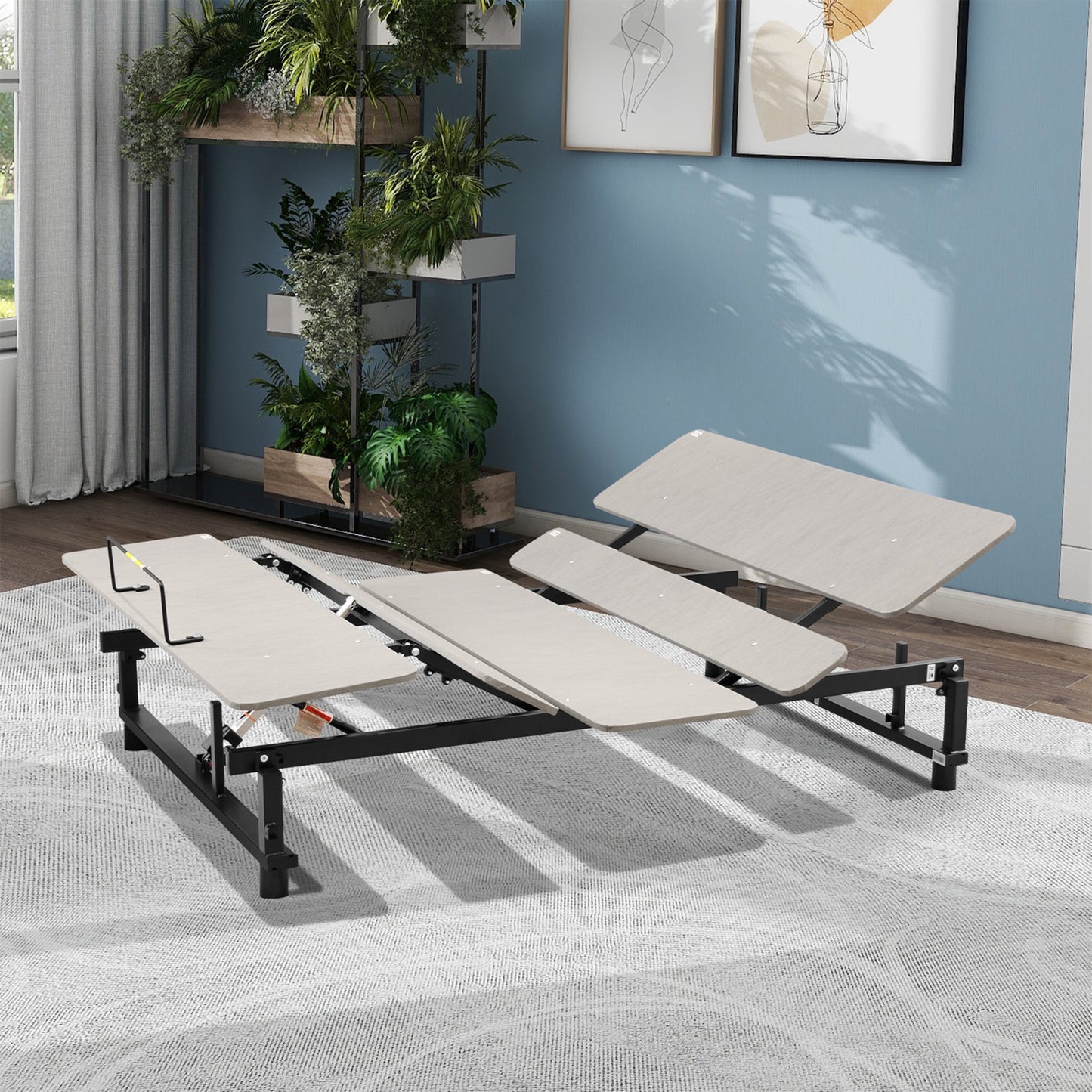 Queen Size Electric Ergonomic Adjustable Bed Frame, Adjustable Bed Base Frame with Wireless Remote, Independent Head and Foot Incline, Metal Platform Bed Frame with Quiet Motor