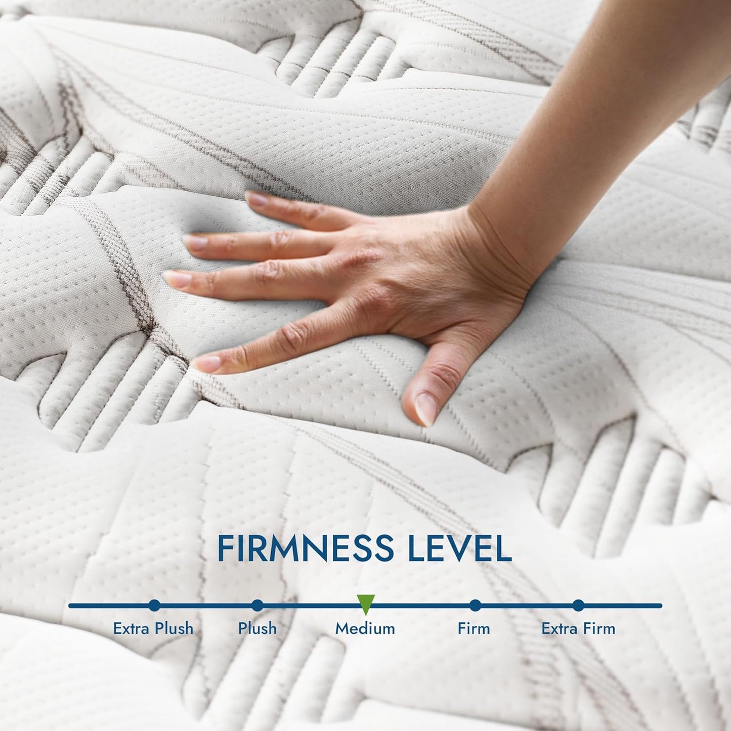 King Mattress 10 Inch, SYNGAR Hybrid Mattress in a Box, Mid-Firm Cooling Gel Memory Foam Mattress with Pocket Spring, CertiPUR-US and Oeko-Tex Certified, Gray