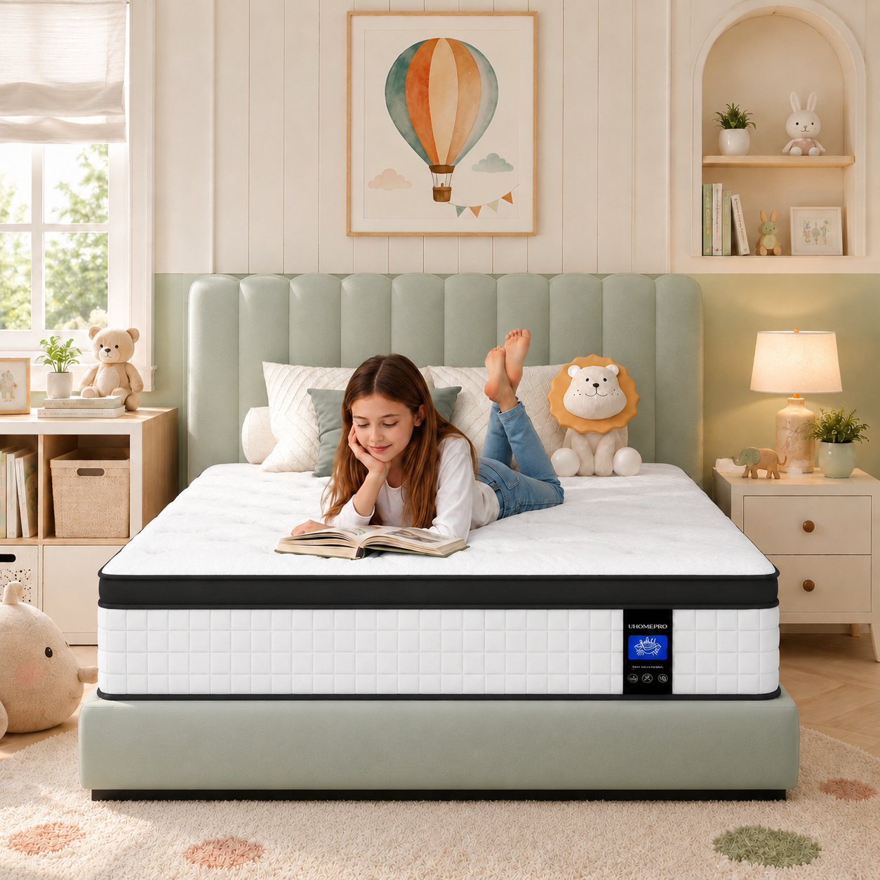 HSUNNS 10" Twin Size Hybrid Memory Foam Mattress with Breathable Fabric Cover, 7-Zoned Cool Memory Foam Mattress for Sleep Support and Pressure Relief, Medium Firm Twin Mattress