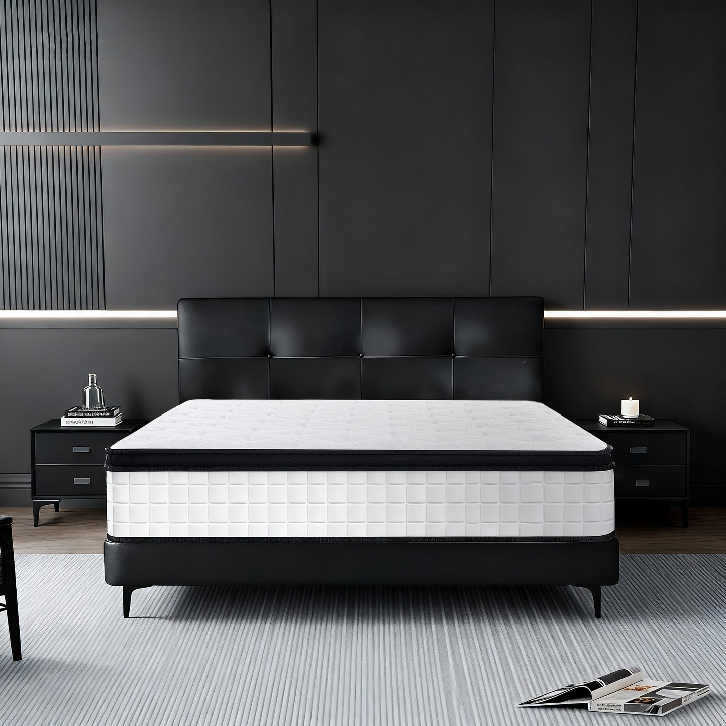 HSUNNS 10" Twin Size Hybrid Memory Foam Mattress with Breathable Fabric Cover, 7-Zoned Cool Memory Foam Mattress for Sleep Support and Pressure Relief, Medium Firm Twin Mattress