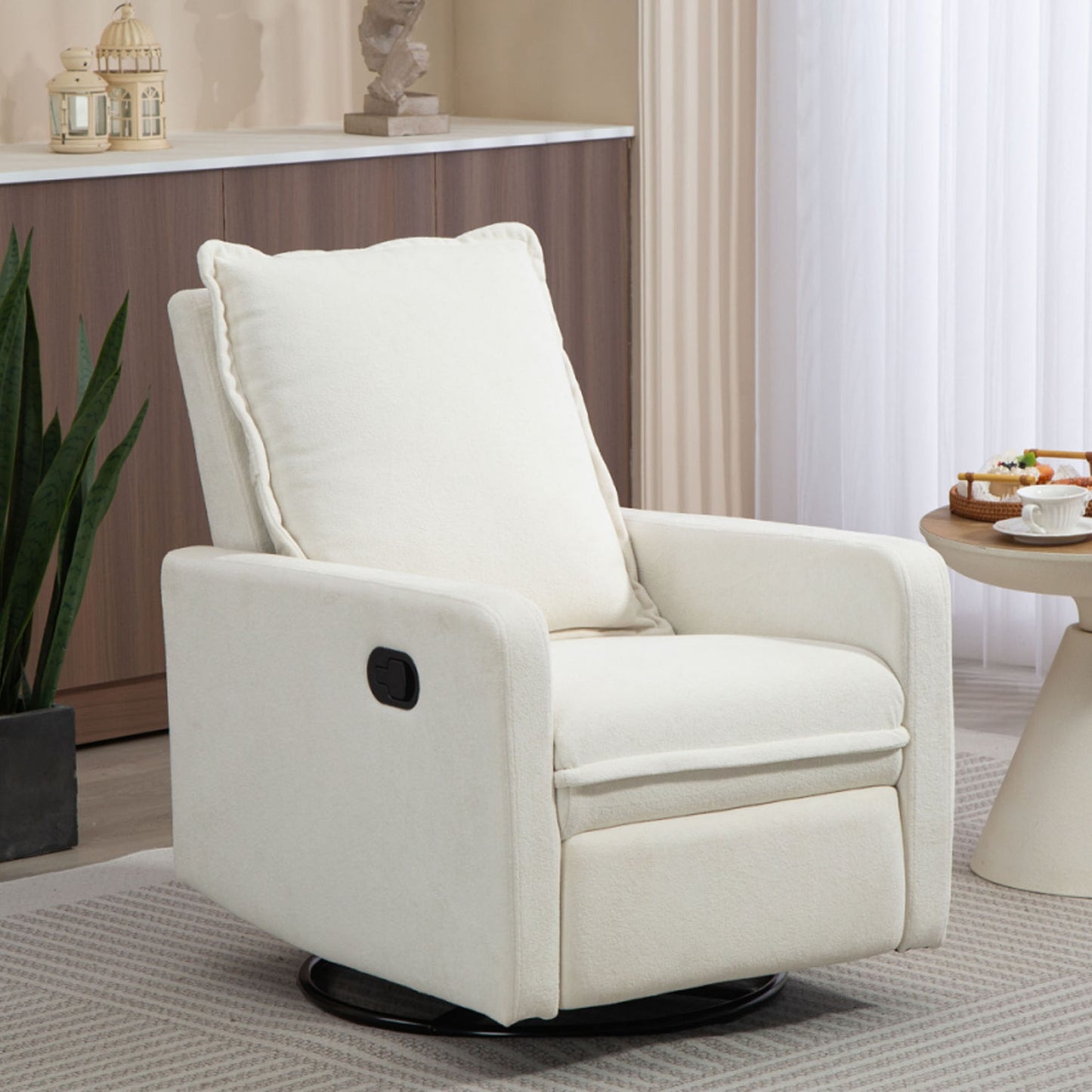 HSUNNS 360° Swivel Rocker Recliner for Adults, Small Rocking Recliner for Small Spaces, Nursery Glider Recliner, Rocking Chair , Manual Recliner Chair for Living Room, Bedroom