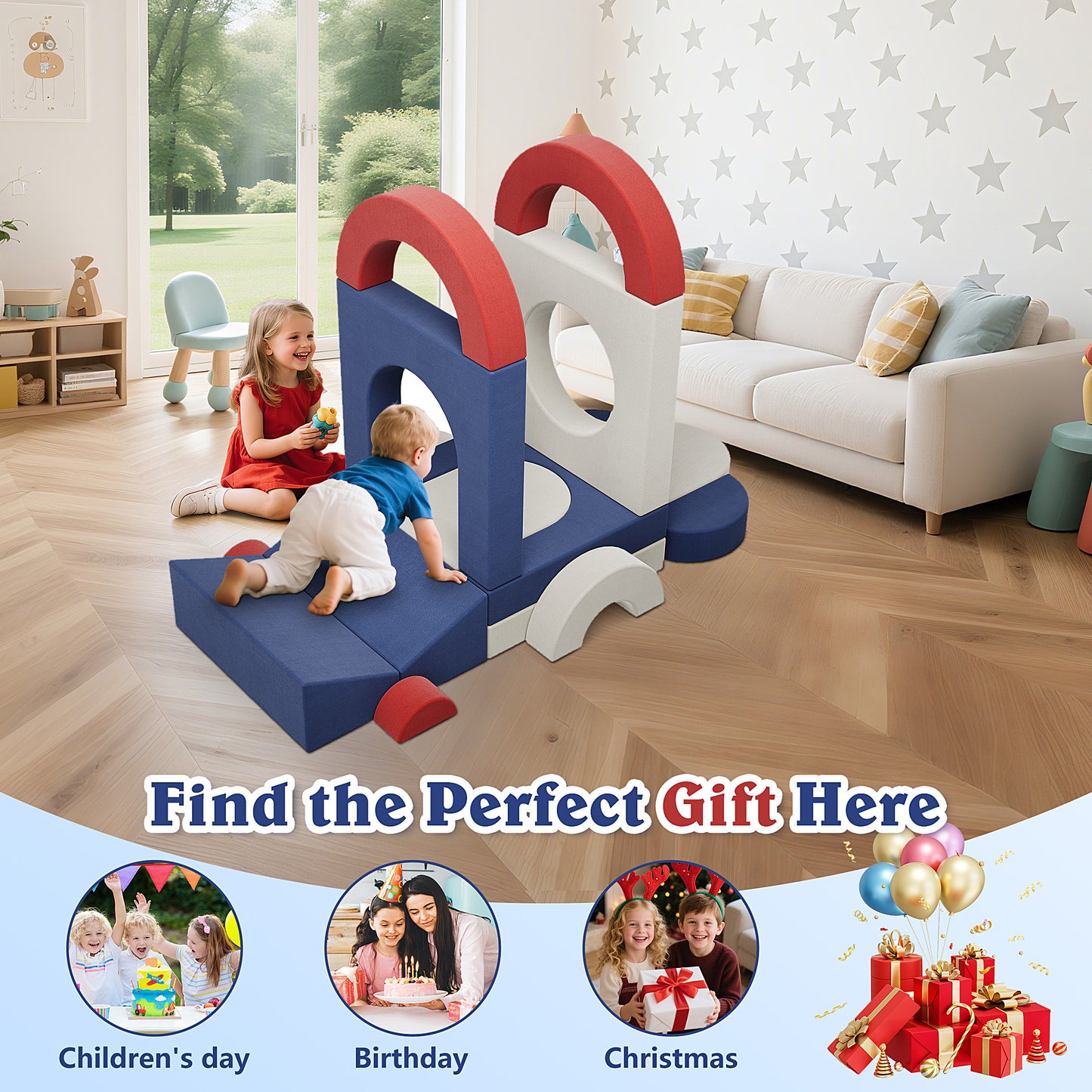 18PCS Modular Kids Play Couch, HSUNNS Velvet Kids' Sofa with Removable Cover, Convenient Storage, DIY Creativing Modular Kids Sofa for Playroom, Bedroom, CPC Certification, Sectional Sofa for 3-10