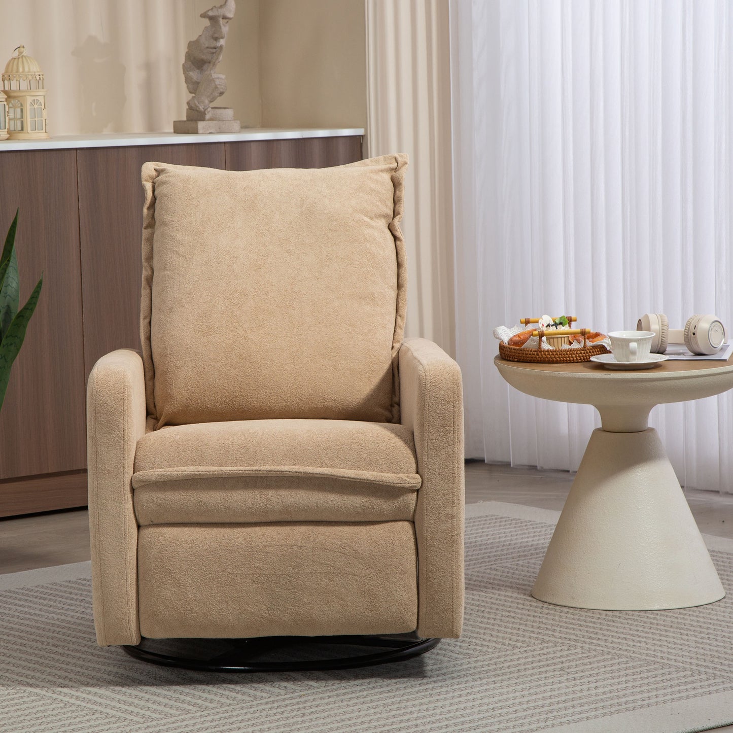 HSUNNS 360° Swivel Rocker Recliner for Adults, Small Rocking Recliner for Small Spaces, Nursery Glider Recliner, Rocking Chair , Manual Recliner Chair for Living Room, Bedroom