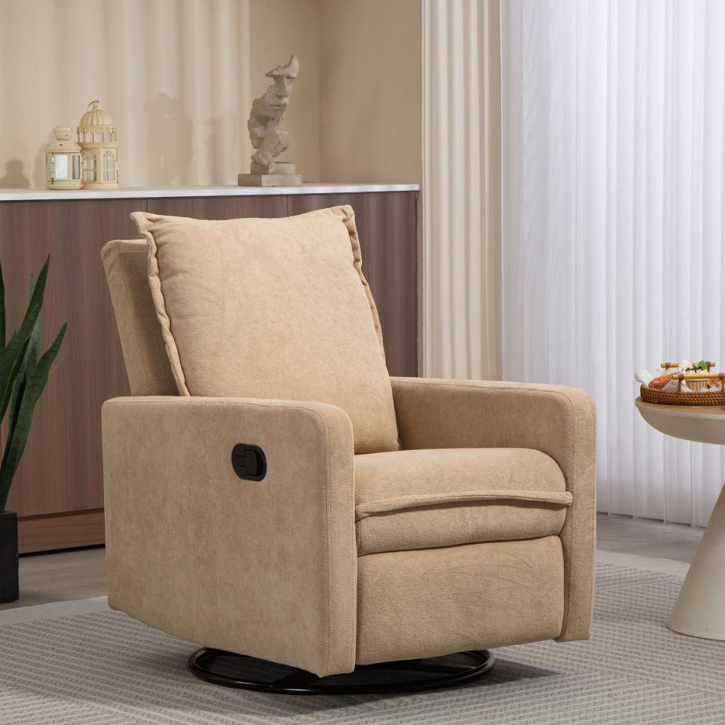 HSUNNS 360° Swivel Rocker Recliner for Adults, Small Rocking Recliner for Small Spaces, Nursery Glider Recliner, Rocking Chair , Manual Recliner Chair for Living Room, Bedroom