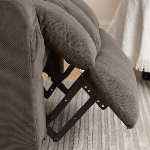 HSUNNS Manual Recliner Chair with Heat Therapy and Massage Function, Swivel Reclining Mechanism Massage Chair, Single Rocker Sofa with Cup Holders for Bedroom Home Theater, Coffee