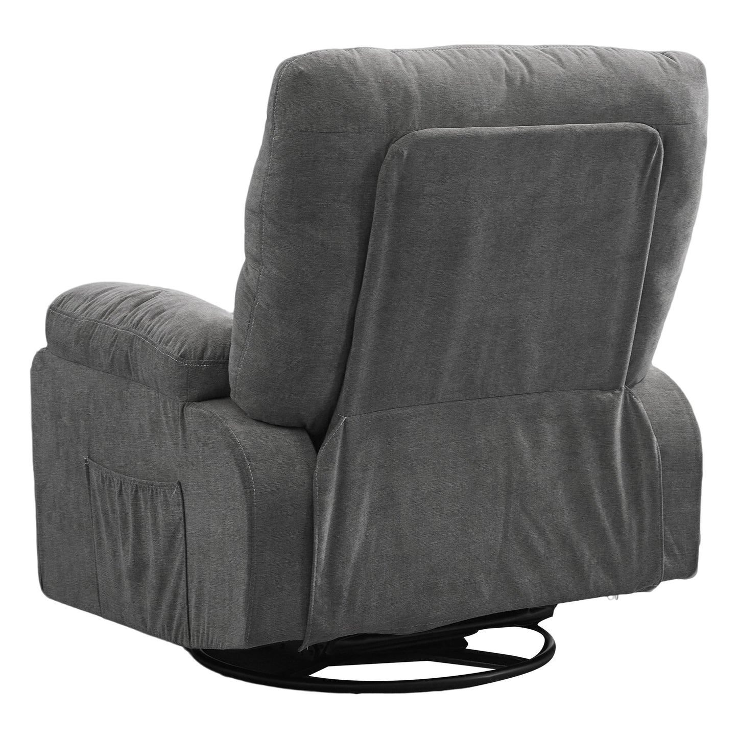 HSUNNS Swivel Recliner Chair for Adults, Oversized Recliner with 2 Side Pockets and 2 Front Pockets, Living Room Single Sofa Home Theater, Comfortable Backrest and Armrests, Light Brown