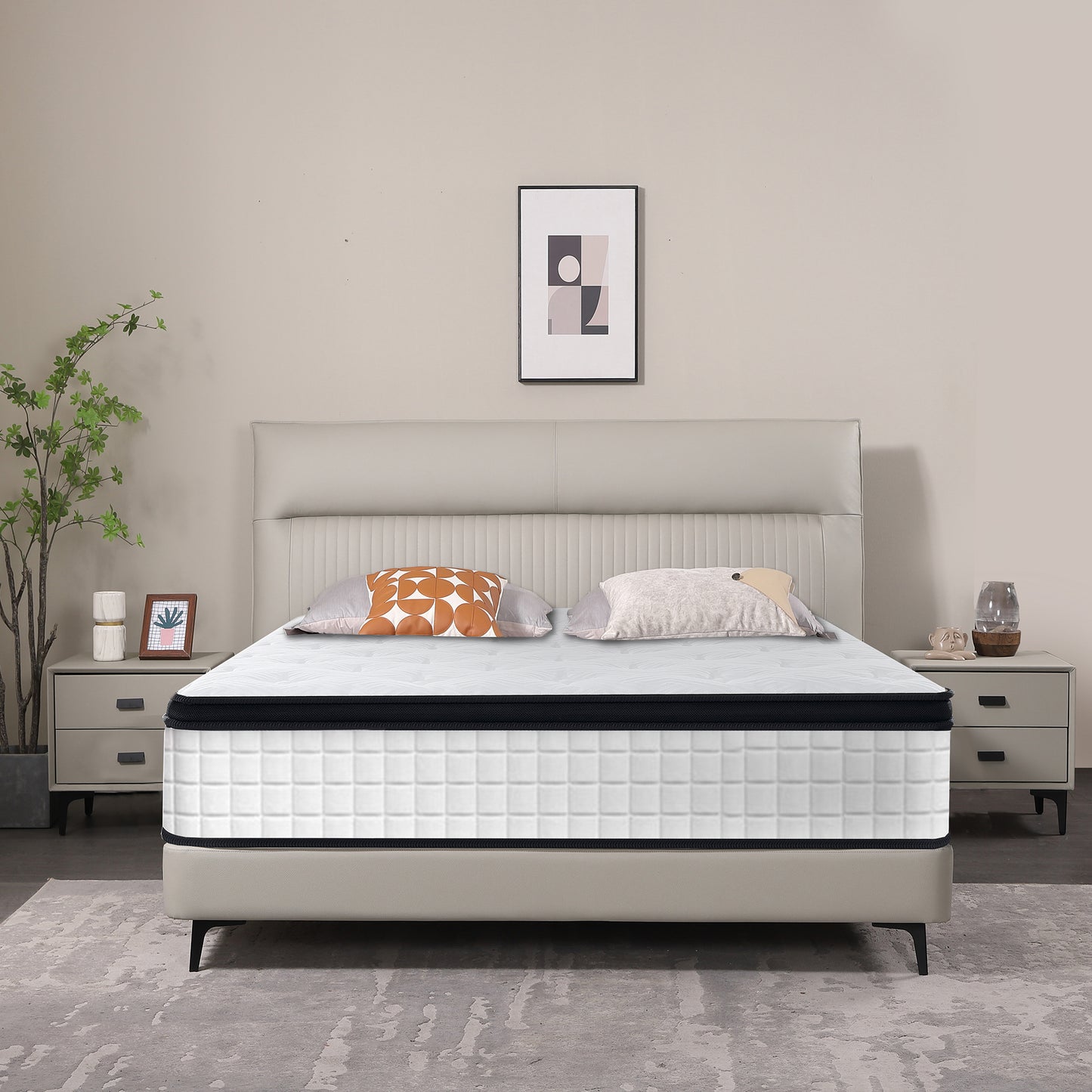 HSUNNS 12" Twin XL Size Hybrid Memory Foam Mattress with Breathable Fabric Cover, 7-Zoned Cool Memory Foam Mattress for Sleep Support and Pressure Relief, Medium Firm Twin XL Mattress