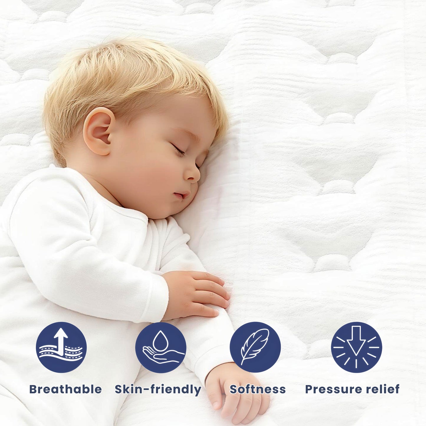HSUNNS 10 Inch Queen Mattress, Medium Firm Hybrid Memory Foam Mattress with Breathable Fabric Cover, 7-Zone Cooling Support for Pressure Relief and Comfortable Sleep