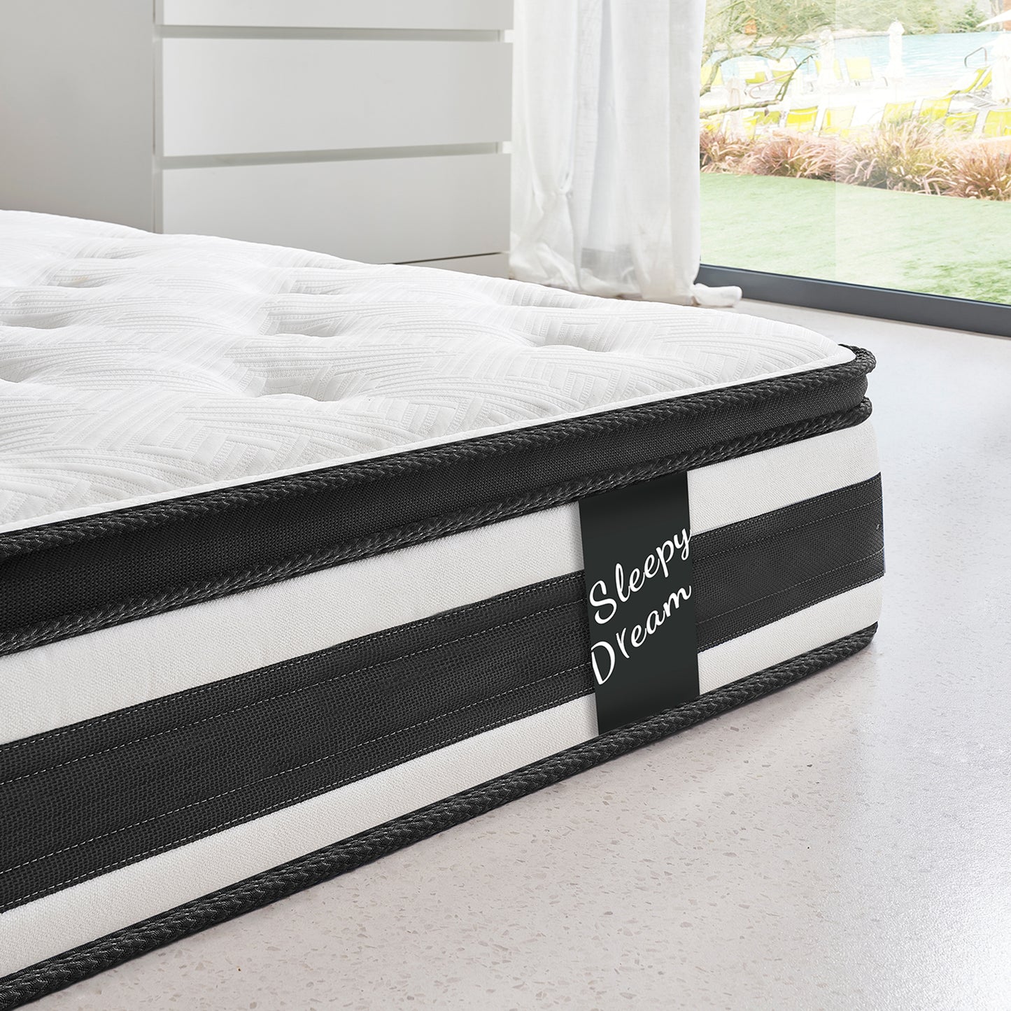 HSUNNS 12" Full Size Hybrid Memory Foam Mattress with Breathable Fabric Cover, Memory Foam Mattress for Sleep Support and Pressure Relief, Medium Firm King Mattress, CertiPUR-US