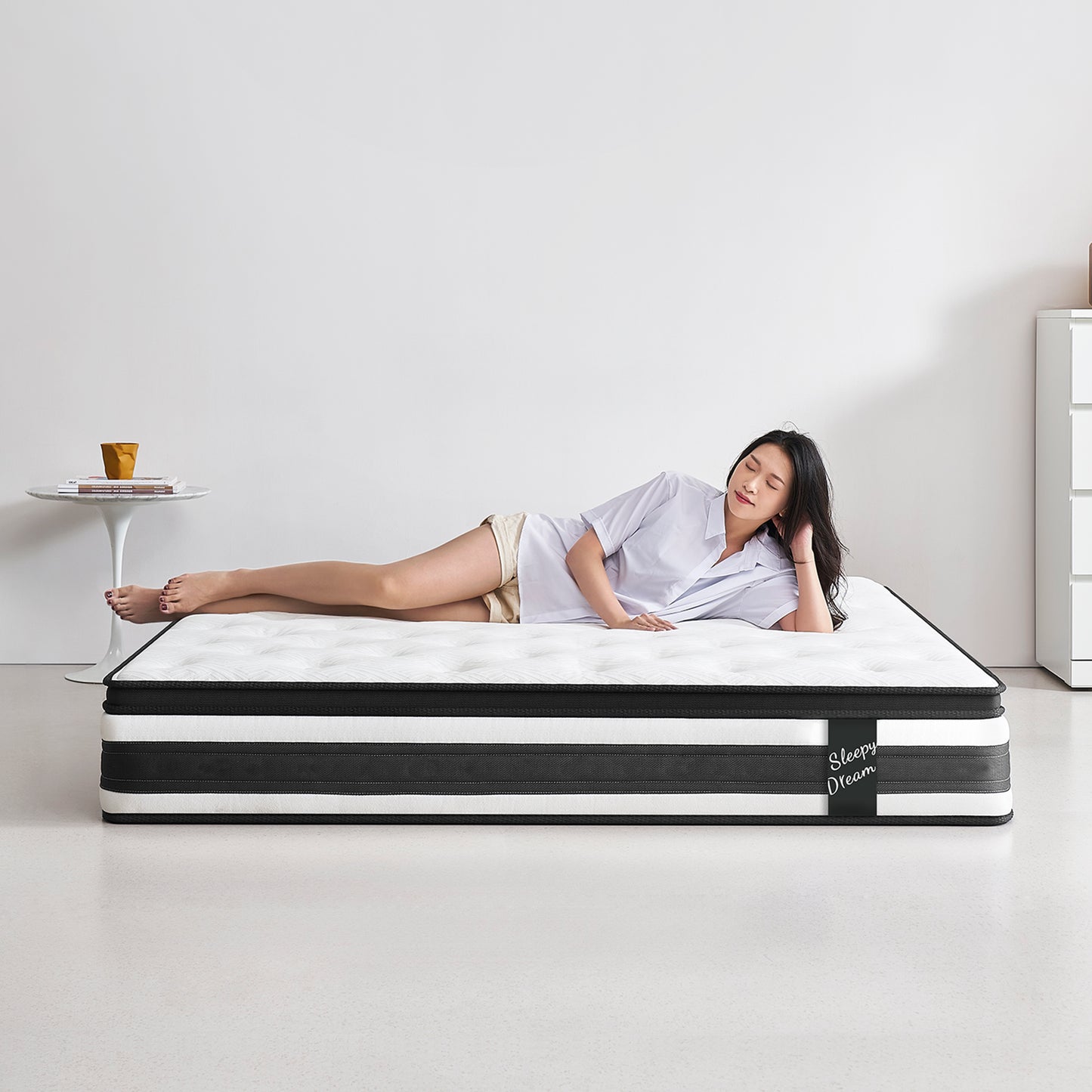 HSUNNS 12" Full Size Hybrid Memory Foam Mattress with Breathable Fabric Cover, Memory Foam Mattress for Sleep Support and Pressure Relief, Medium Firm King Mattress, CertiPUR-US