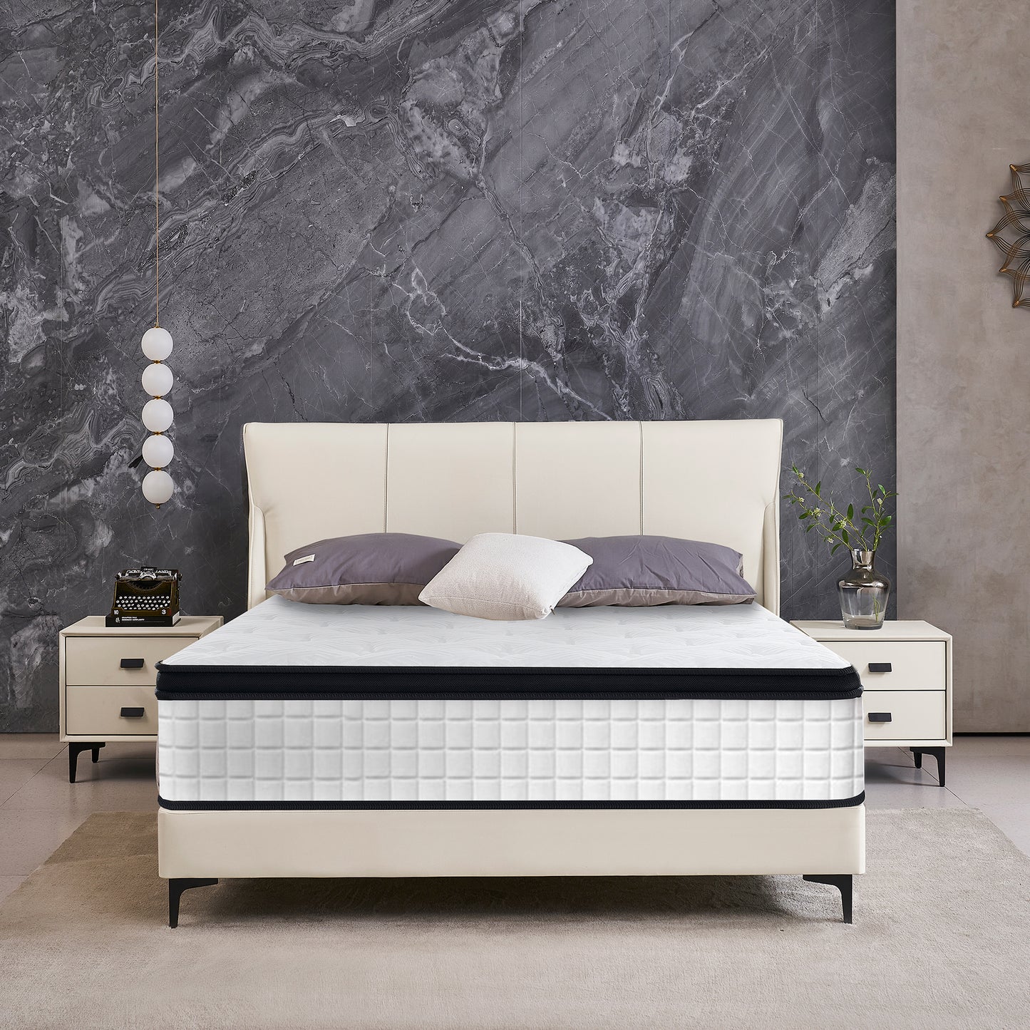 HSUNNS 12" Twin XL Size Hybrid Memory Foam Mattress with Breathable Fabric Cover, 7-Zoned Cool Memory Foam Mattress for Sleep Support and Pressure Relief, Medium Firm Twin XL Mattress