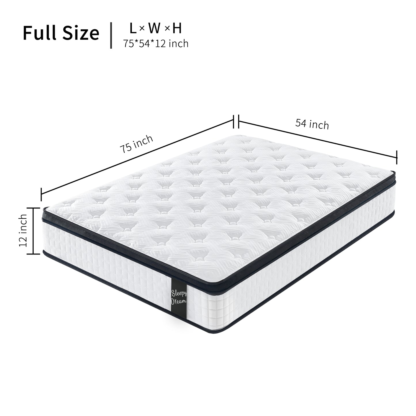 HSUNNS 12" Queen Size Hybrid Memory Foam Mattress with Breathable Fabric Cover, 7-Zoned Cool Memory Foam Mattress for Sleep Support and Pressure Relief, Medium Firm Queen Mattress