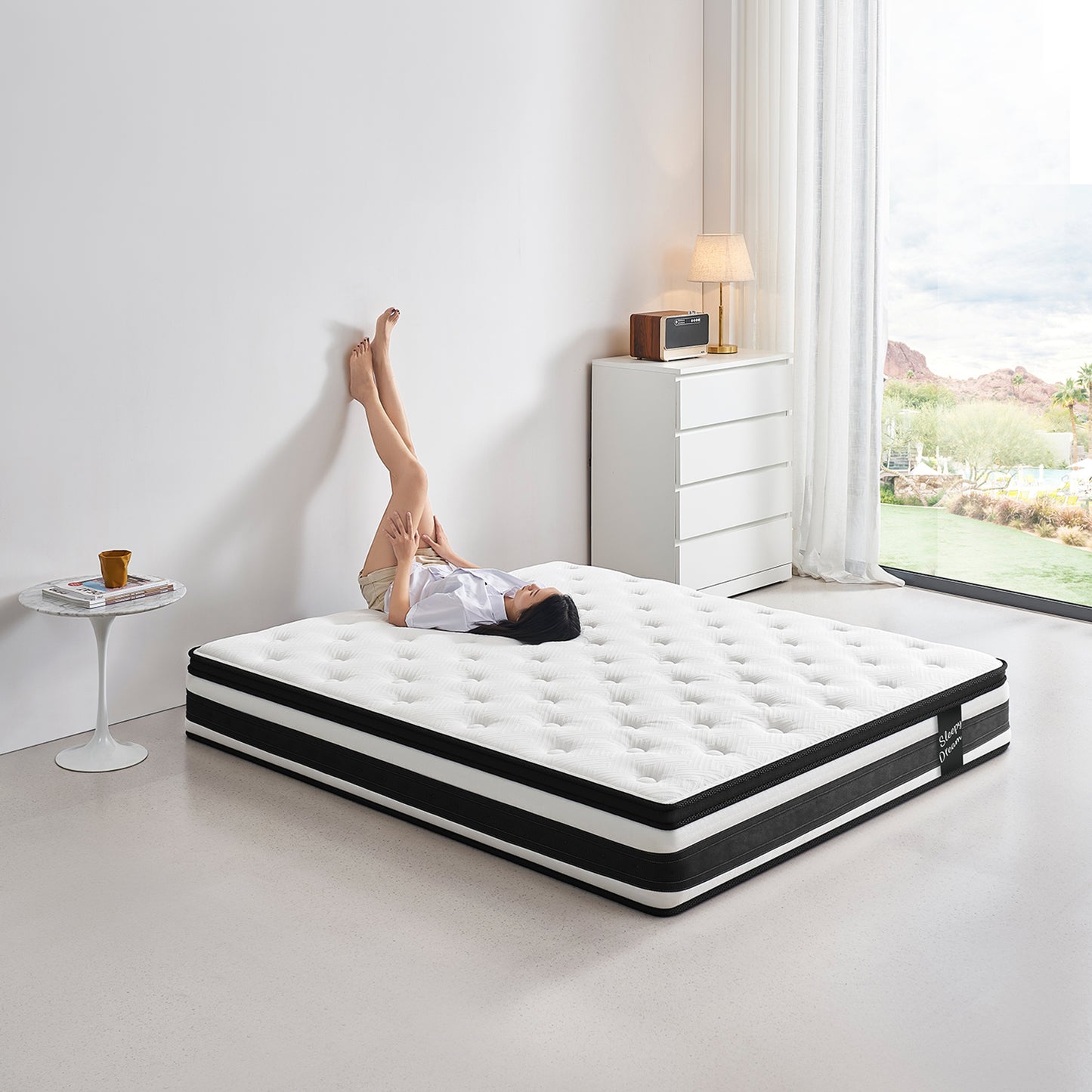 HSUNNS 12" Twin XL Size Hybrid Memory Foam Mattress with Breathable Fabric Cover, Memory Foam Mattress for Sleep Support and Pressure Relief, Medium Firm King Mattress, CertiPUR-US