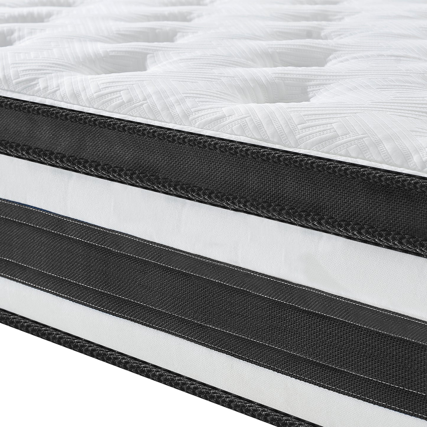 HSUNNS 12" Twin XL Size Hybrid Memory Foam Mattress with Breathable Fabric Cover, Memory Foam Mattress for Sleep Support and Pressure Relief, Medium Firm King Mattress, CertiPUR-US