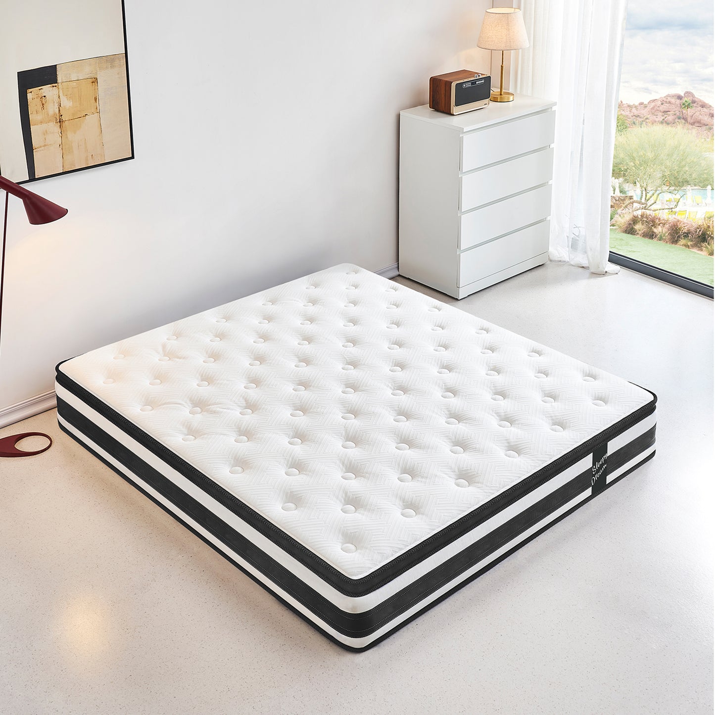 HSUNNS 12" Twin XL Size Hybrid Memory Foam Mattress with Breathable Fabric Cover, Memory Foam Mattress for Sleep Support and Pressure Relief, Medium Firm King Mattress, CertiPUR-US