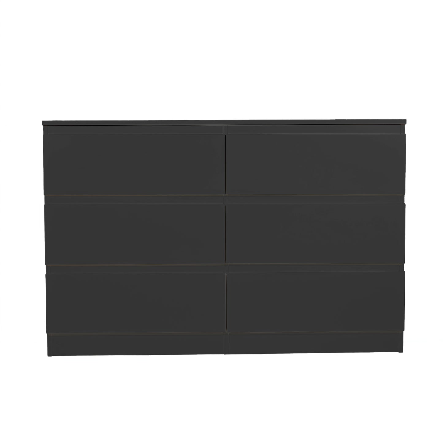 HSUNNS 6 Drawer Double Dresser, Black Storage Organizer Cabinet Chest for Bedroom Living Room