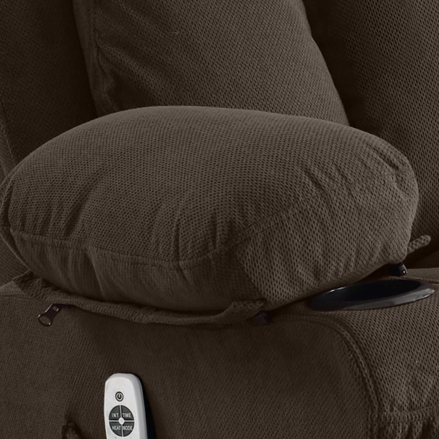 HSUNNS Manual Recliner Chair with Heat Therapy and Massage Function, Swivel Reclining Mechanism Massage Chair, Single Rocker Sofa with Cup Holders for Bedroom Home Theater, Coffee