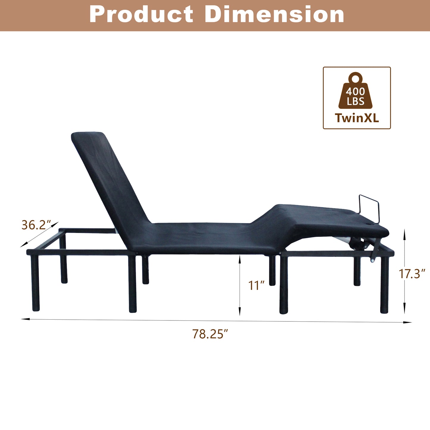 HSUNNS Electric Adjustable Bed Base Frame with Wireless Remote Head and Foot Incline, Power Platform Bed Base with One Touch Comfort Positions, Advanced Smooth Silent Operation, Twin XL